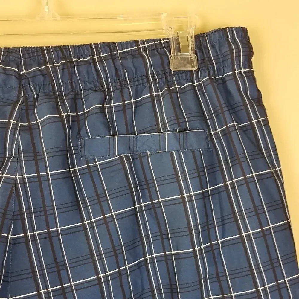 Red Camel Navy Plaid Swimming Trunks